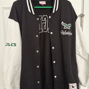 Mitchell & Ness Philadelphia Eagles Washed Fleece Varsity Jacket Men's Medium‎ T